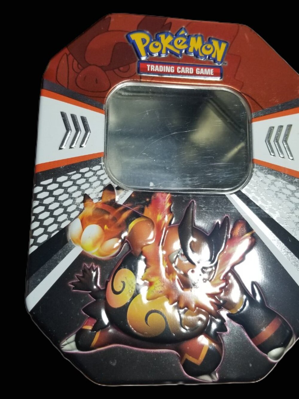 Pokemon Emboar Collector Tin Black/White 2013 Empty Metal Storage Case Nintendo - Picture 3 of 12